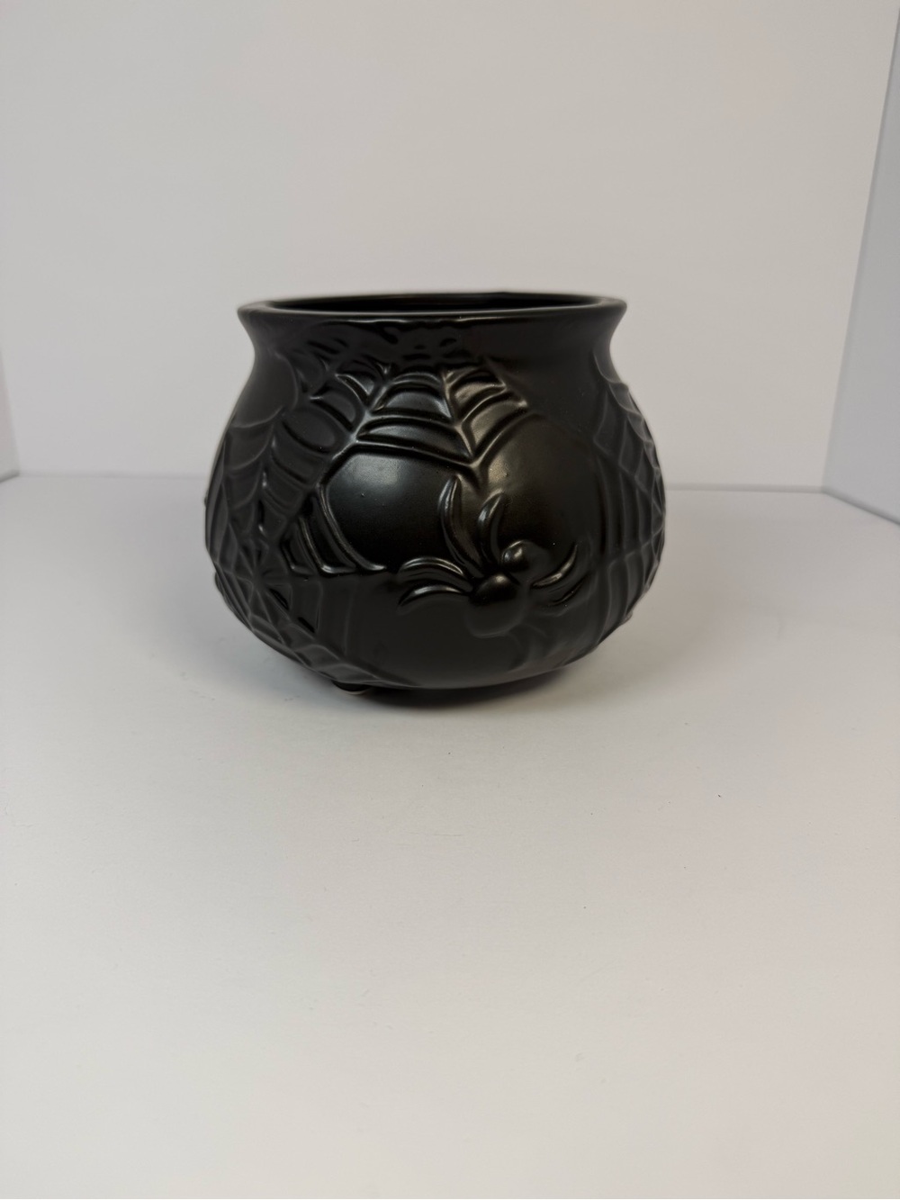 Black Matte Spider Web Ceramic Holder - Home Accents